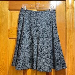 Carole Little Gray Animal Print A-Line Skirt